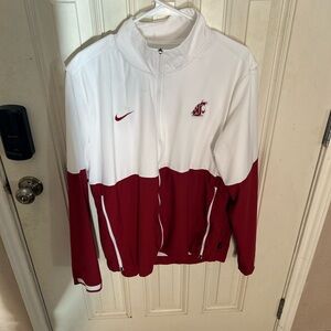 Nike White and Maroon Washington Stare Full-Zip Jacket